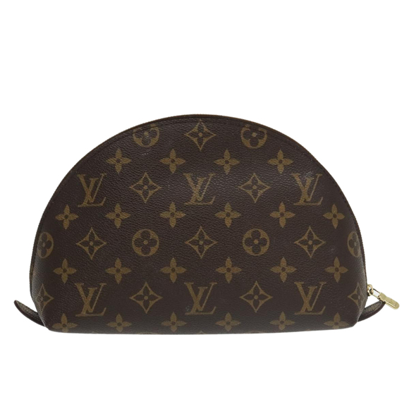 LOUIS VUITTON Monogram Trousse Demi Ronde Cosmetic Pouch M47520 LV Auth 100585 - Picture 2 of 16